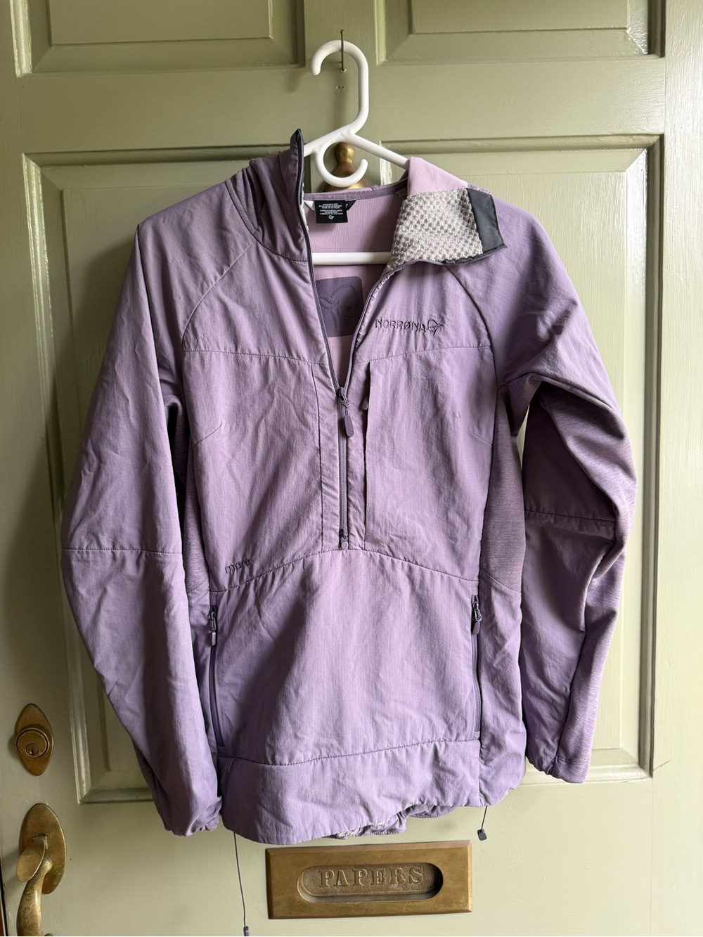 Norrona more Octa zip purple sage half zip pullover with draw string waist - Picture 2 of 6